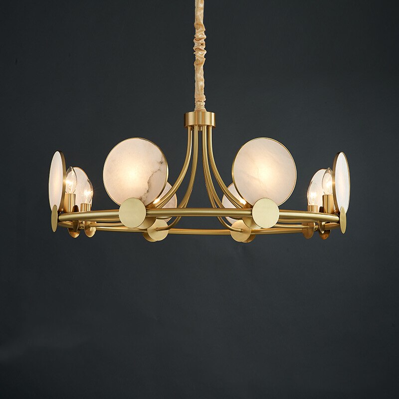 Lustre moderne LED en forme circulaire et marbré Zélie - vue 6 sur 10