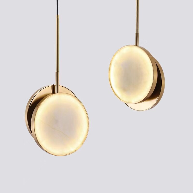 Suspension moderne LED en forme de pièce effet marbre Alhena - vue 5 sur 5