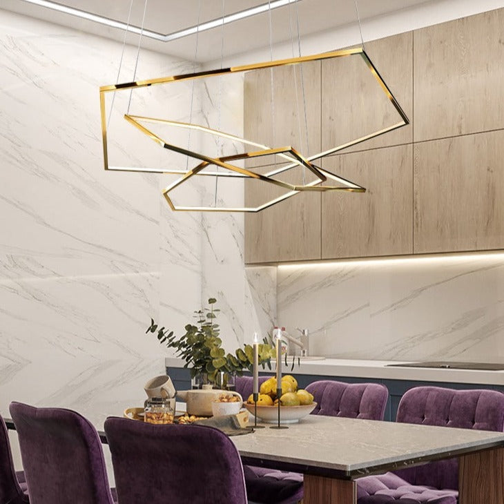 Lustre moderne en forme d'hexagones luxury Emmylia - vue 7 sur 8