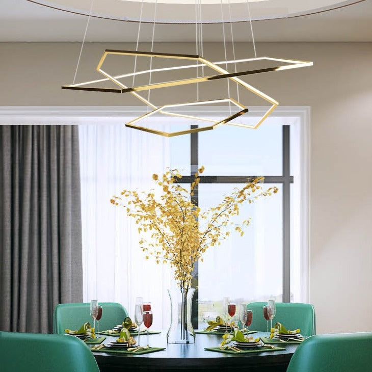 Lustre moderne en forme d'hexagones luxury Emmylia - vue 4 sur 8