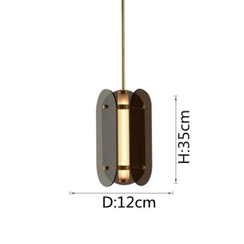 Suspension moderne avec abat-jour en verre teinté Rahki