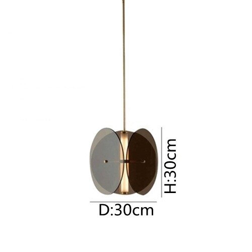 Suspension moderne avec abat-jour en verre teinté Rahki