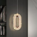 Suspension moderne LED forme ovale et dorée Elaia