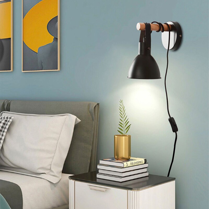Applique murale industrielle LED avec abat-jour conique noir Nofti