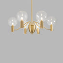 Lustre moderne LED forme d'araignée métallique dorée Criss
