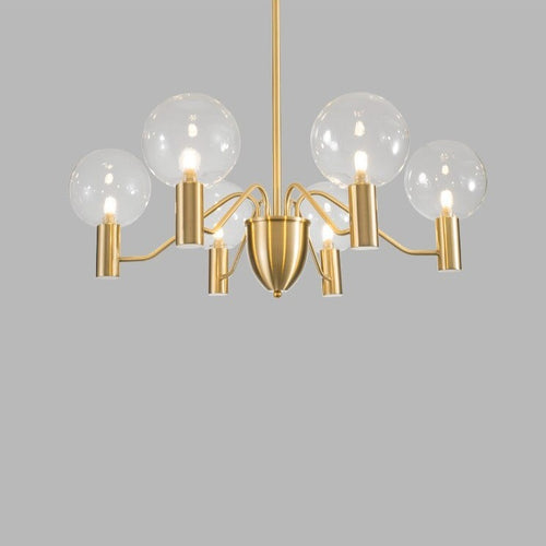 Lustre moderne LED forme d'araignée métallique dorée Criss