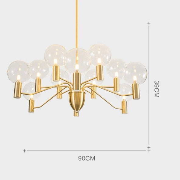 Lustre moderne LED forme d'araignée métallique dorée Criss - vue 7 sur 7