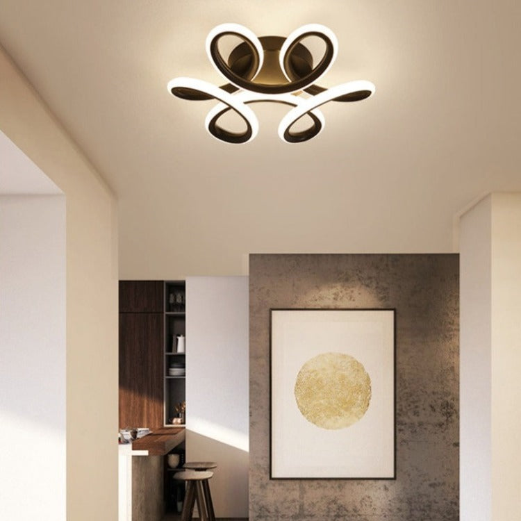 Plafonnier moderne LED avec formes arrondies en métal Diena