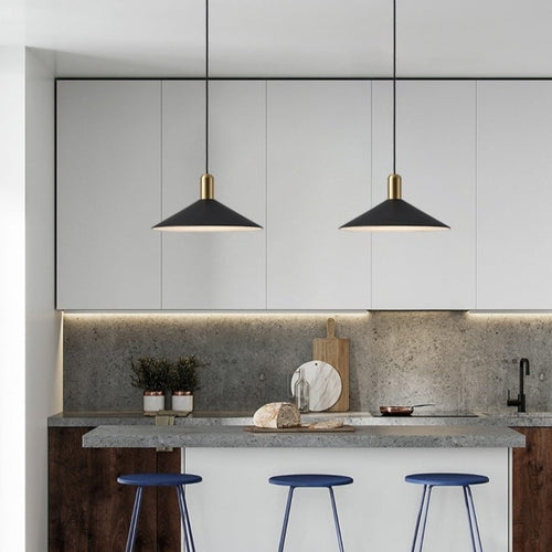 Suspension moderne LED avec abat-jour plat Sidonia