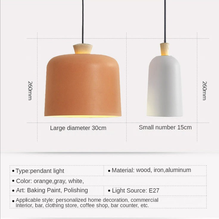 Suspension scandinave avec abat-jour en métal et bois Maloe - vue 11 sur 10