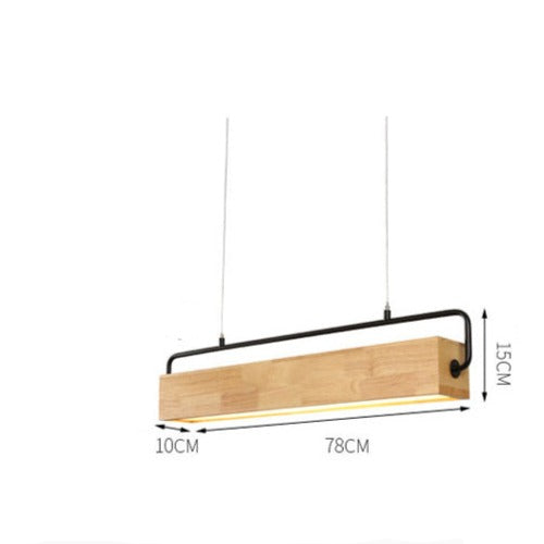Suspension moderne LED rectangulaire en bois Wakin - vue 8 sur 7