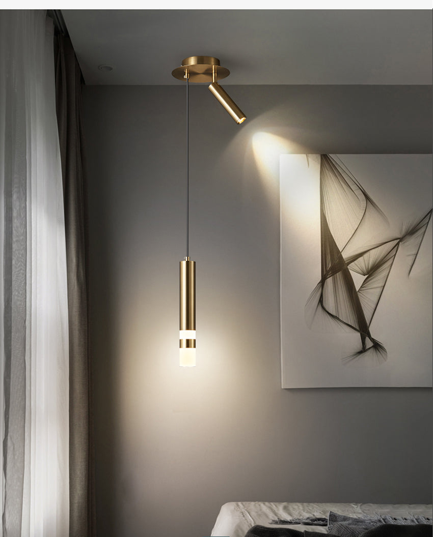 Suspension design LED tube lumineux doré ou noir Amias - vue 16 sur 16