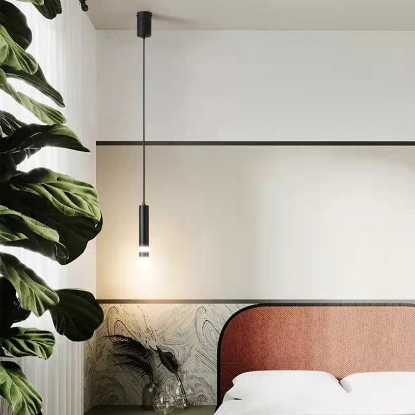 Suspension design LED tube lumineux doré ou noir Amias - vue 7 sur 16