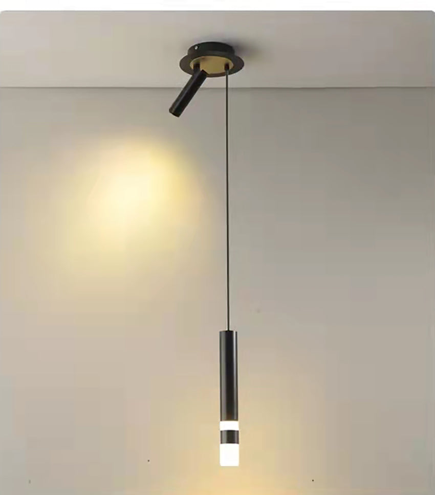 Suspension design LED tube lumineux doré ou noir Amias - vue 11 sur 16