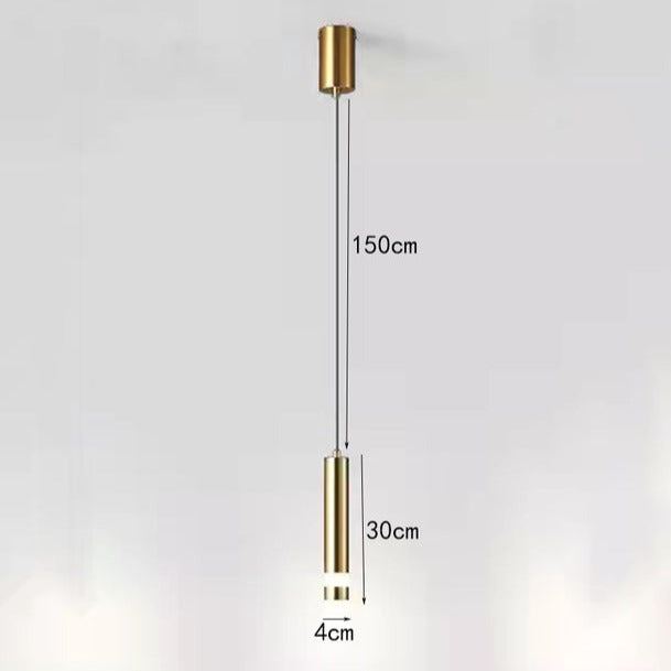 Suspension design LED tube lumineux doré ou noir Amias - vue 8 sur 16