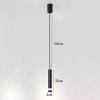 Suspension design LED tube lumineux doré ou noir Amias