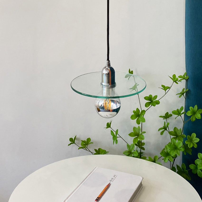 Suspension design avec abat-jour plat en verre Aiden - vue 5 sur 7