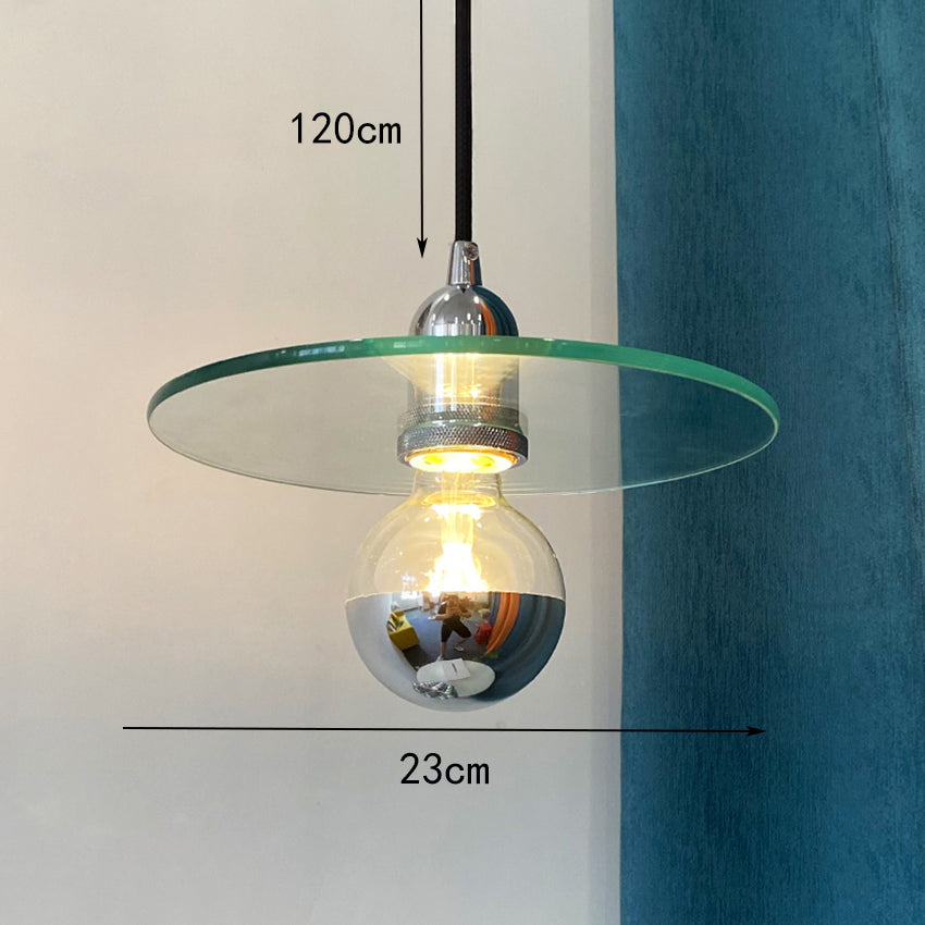 Suspension design avec abat-jour plat en verre Aiden - vue 8 sur 7