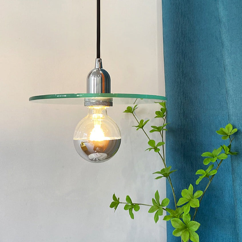 Suspension design avec abat-jour plat en verre Aiden - vue 6 sur 7