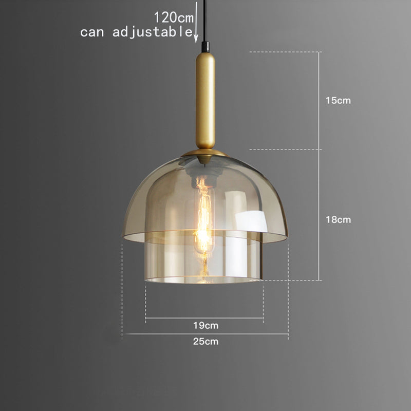 Suspension moderne avec plusieurs dômes en verre Rowan