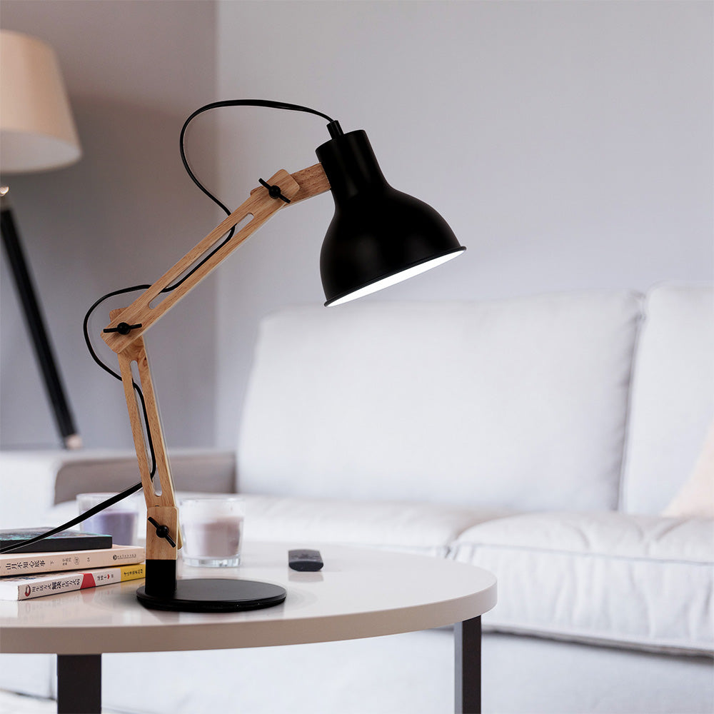 Lampe de bureau moderne en bois articulée Vaz - vue 3 sur 8