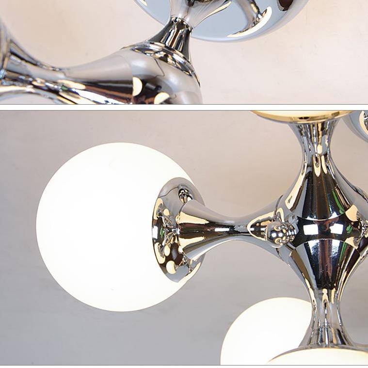 Plafonnier chromé à LED style molécule moderne - vue 6 sur 5