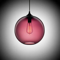 Suspension design en boule de verre (plusieurs couleurs)