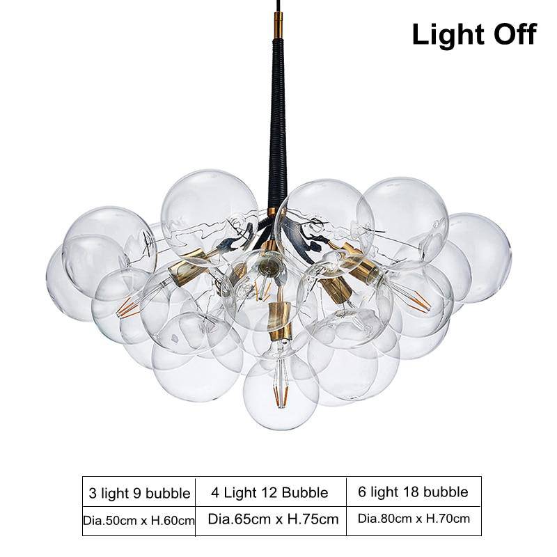 Lustre design avec bulles en verre Modern - vue 6 sur 11