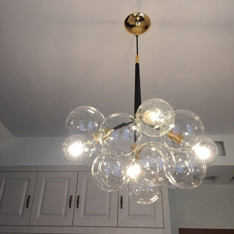 Lustre design avec bulles en verre Modern - vue 7 sur 11