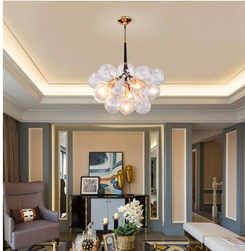 Lustre design avec bulles en verre Modern - vue 3 sur 11