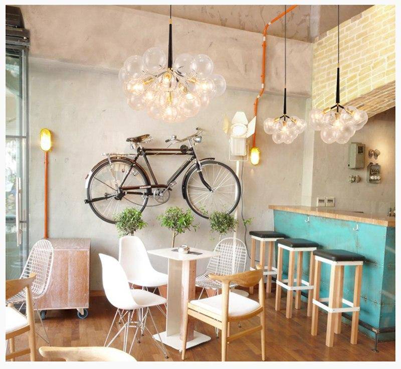 Lustre design avec bulles en verre Modern - vue 8 sur 11