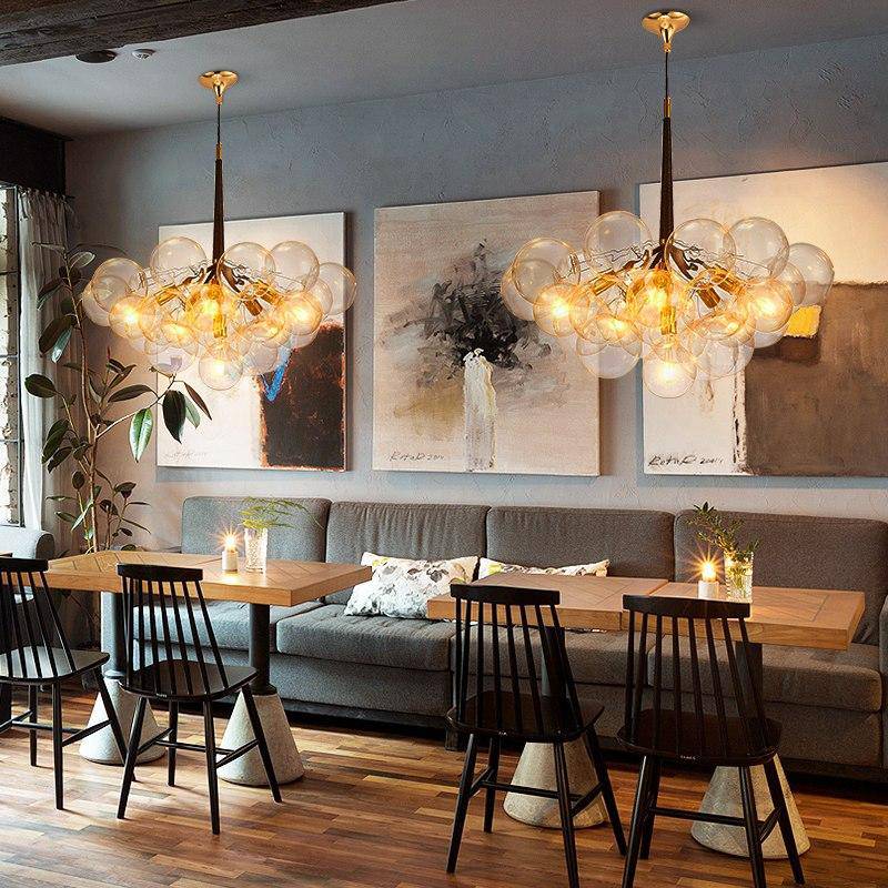 Lustre design avec bulles en verre Modern - vue 11 sur 11