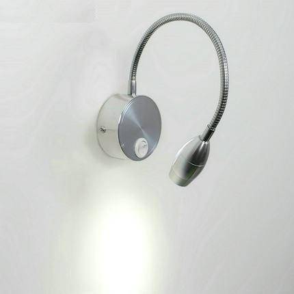 Applique murale à LED chromé à bras articulé
