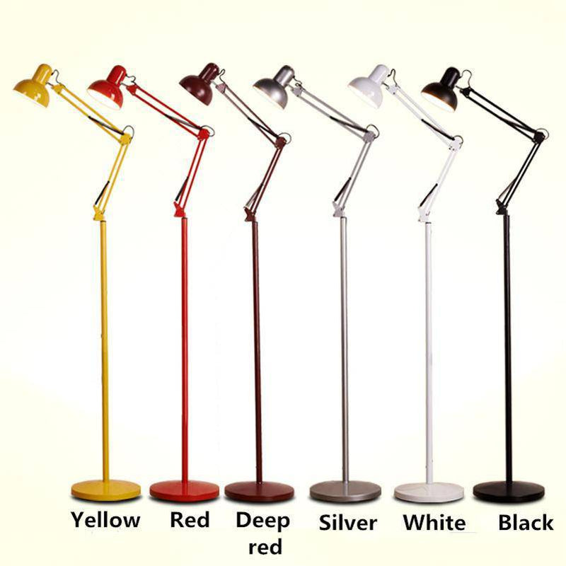 Lampadaire sur pied avec bras articulé couleurs