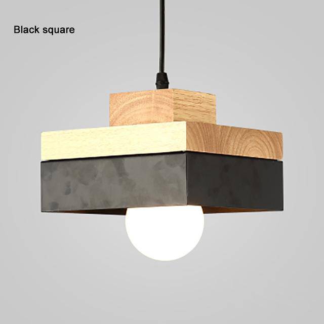 Suspension en bois et métal Scandinavian (carré ou rond) - vue 6 sur 7