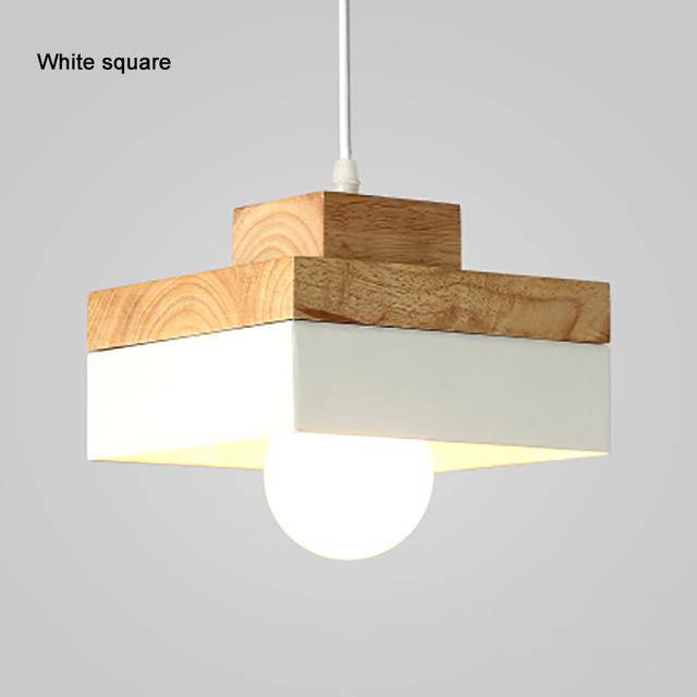 Suspension en bois et métal Scandinavian (carré ou rond) - vue 4 sur 7