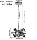 Suspension boule en métal chromé avec plusieurs lampes