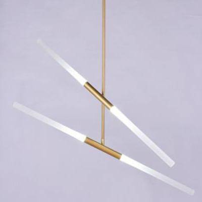 Suspension design doré en tube chic