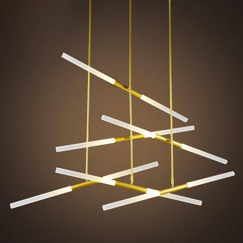 Suspension design doré en tube chic
