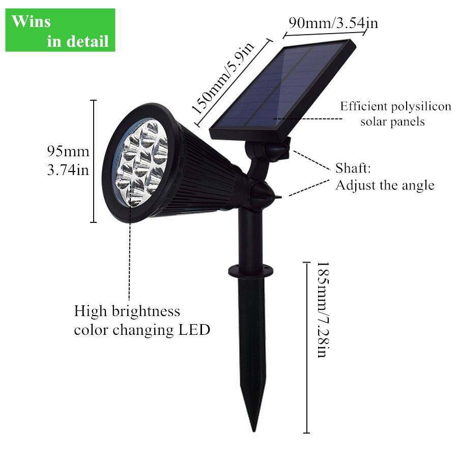 Spot 7 LED extérieur solaire à lumière colorée - vue 4 sur 5