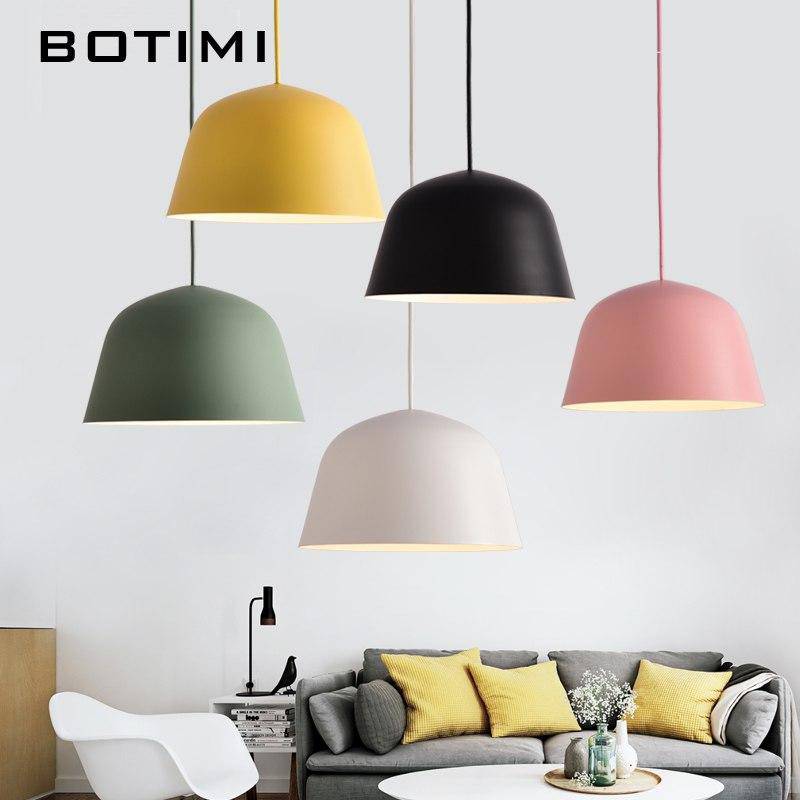 Suspension design à LED de couleur Macaron - vue 6 sur 11