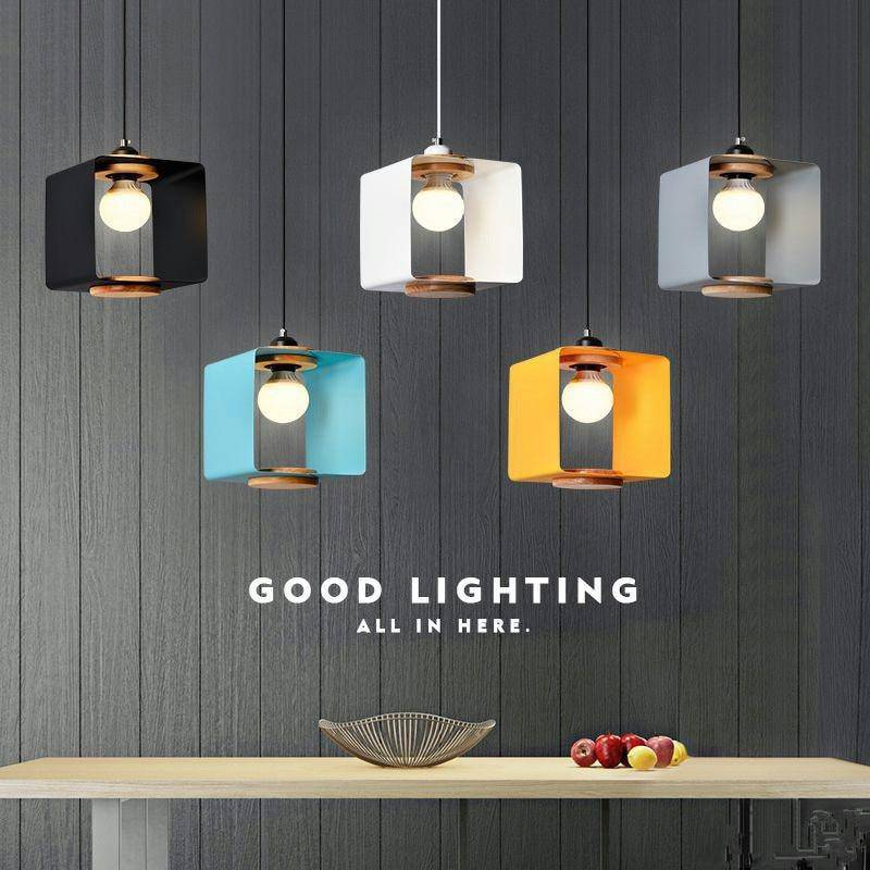 Suspension design cube ouvert de couleur Hand