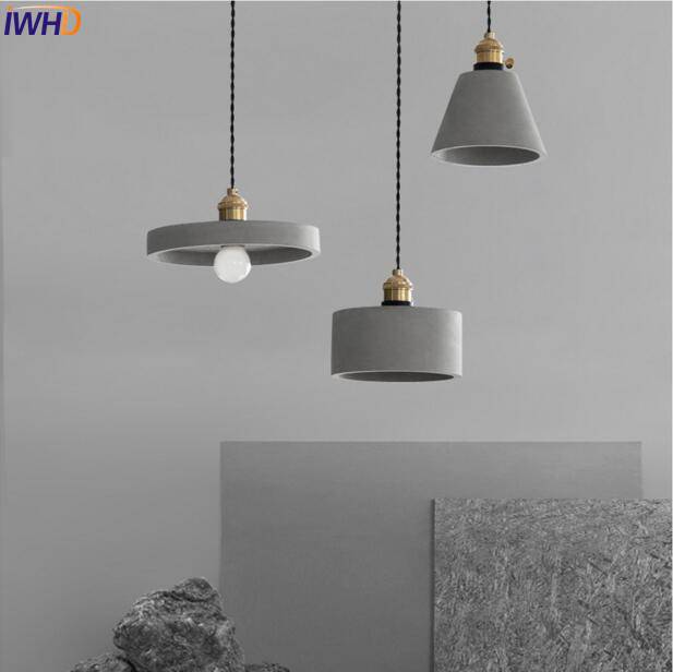 Suspension design LED en ciment de forme - vue 4 sur 8
