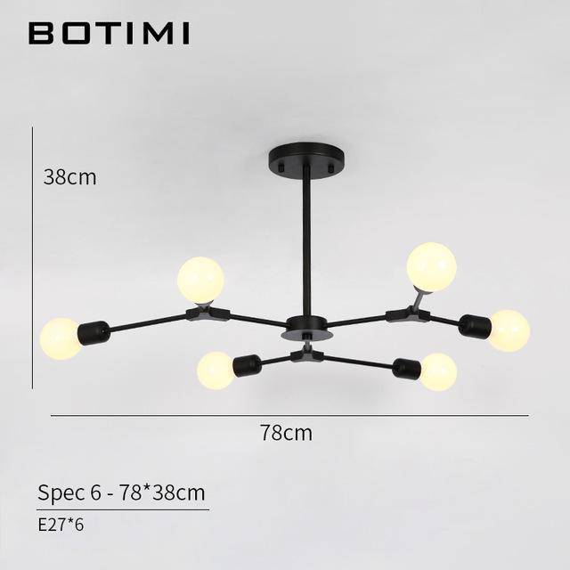 Lustre design à LED avec branches noires Pendente