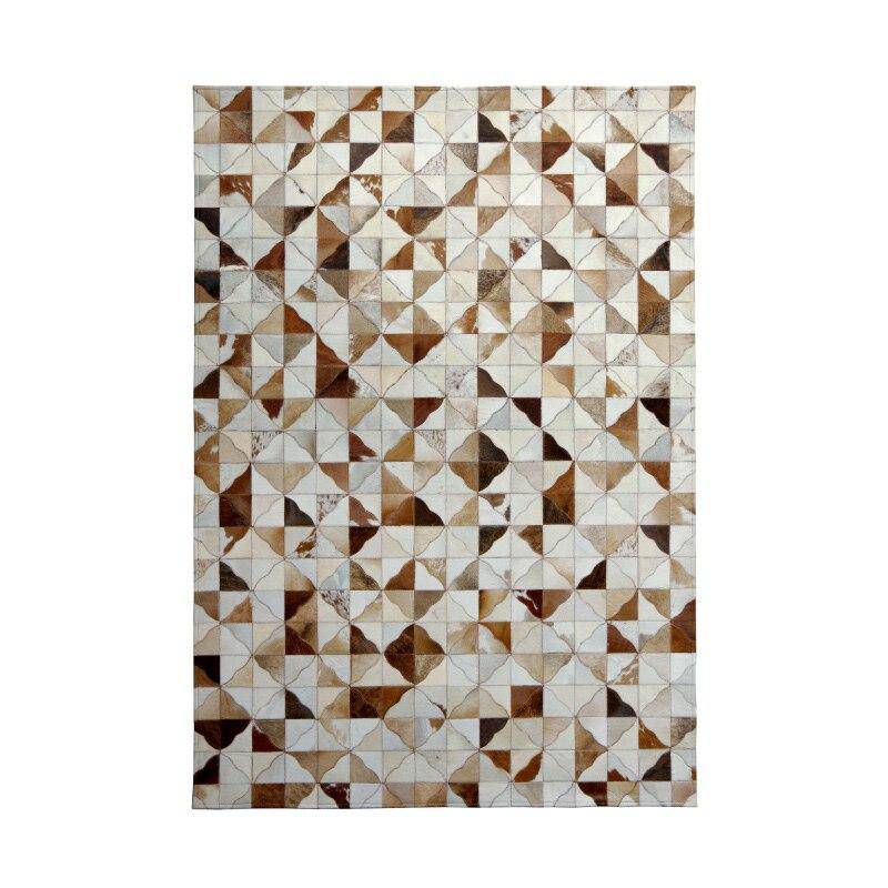 Tapis design rectangle scandinave aux triangles marrons Luxury - vue 6 sur 5