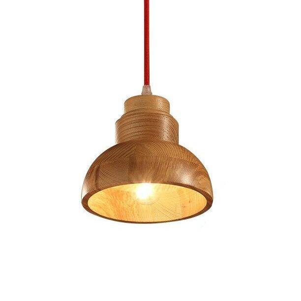 Suspension moderne LED en bois avec abat-jour arrondi Craft - vue 5 sur 6