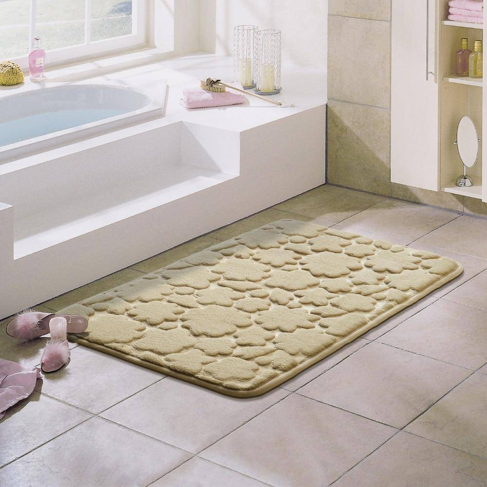 Tapis de bain rectangle coloré à figure en relief Confortable - vue 4 sur 8