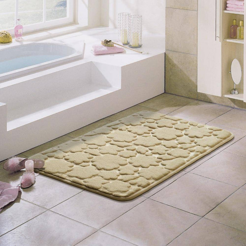 Tapis de bain rectangle coloré à figure en relief Confortable