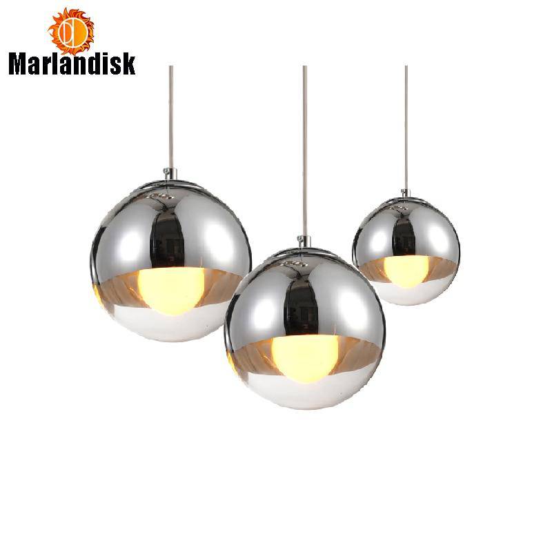 Suspension design LED boule en verre et chromée Copper - vue 3 sur 20