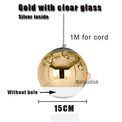 Suspension design LED boule en verre et chromée Copper - vue 12 sur 20